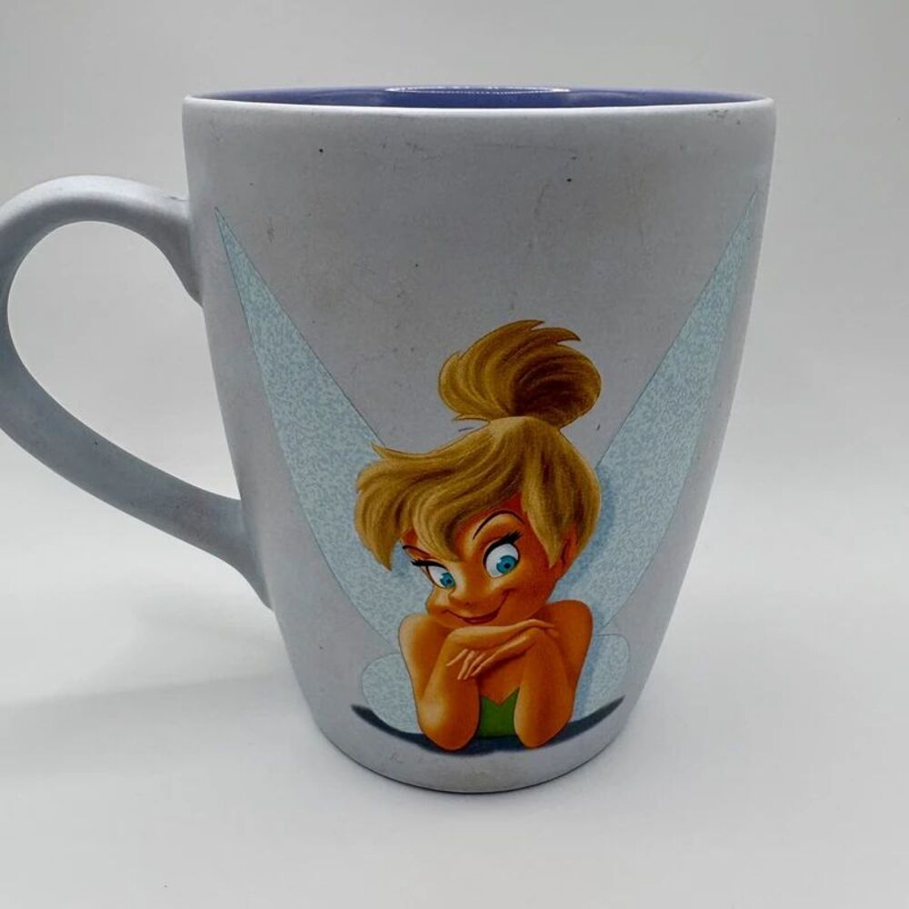 Disney Tinker Bell Ceramic Coffee Mug Purple Interior